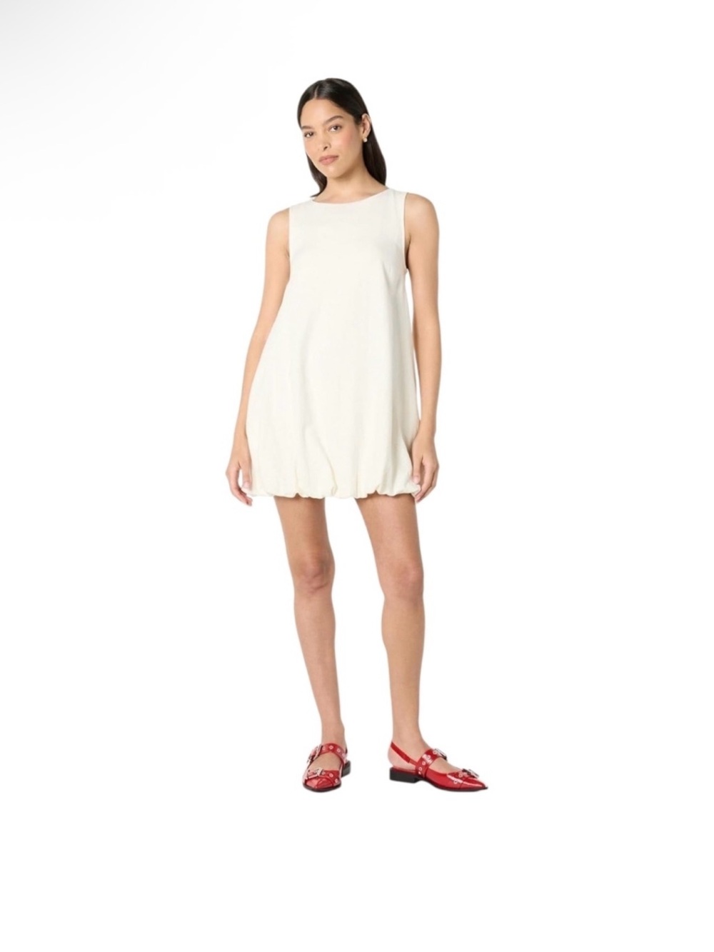 The Drop Women's Linen
Sleeveless Bubble Hem Mini Dress
Coastal